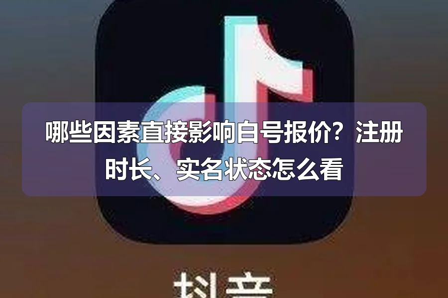 哪些因素直接影响白号报价?注册时长、实名状态怎么看